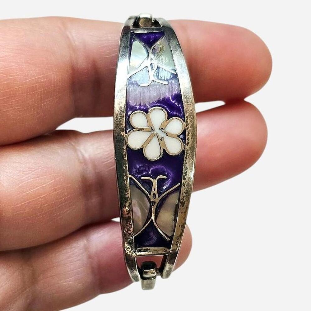Vintage Child size Mexican alpaca silver bangle